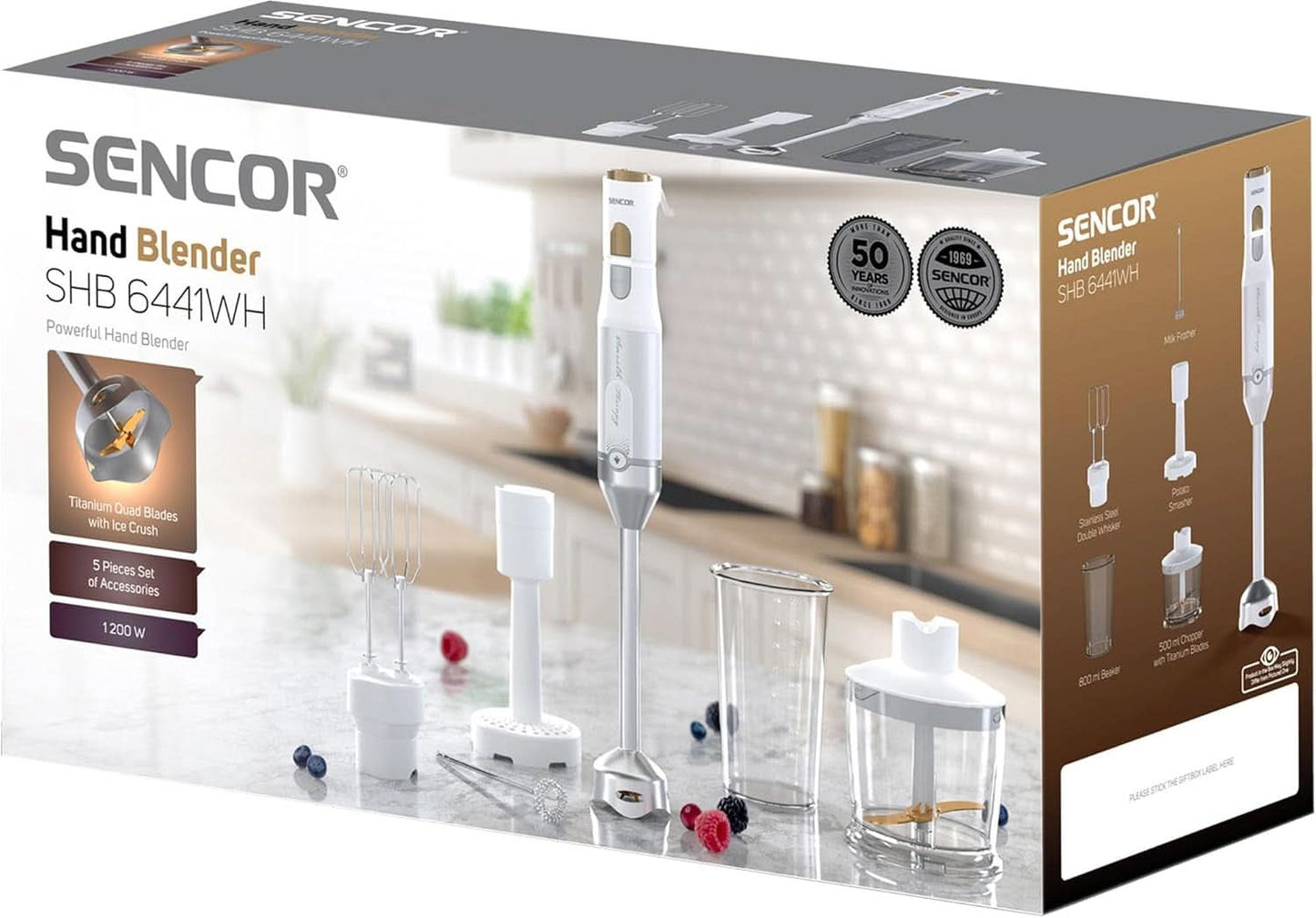 Sencor Multifunktionaler Standmixer, Ultra-Leistungsstark, 6 in 1, 1200 W, Mit Double-Schneebesen, Zerkleinerer & Mousseur, Kartoffelstampfer, Quadblade-Klingen Aus Titan, Stufenlose Bucatarie Naty Shop