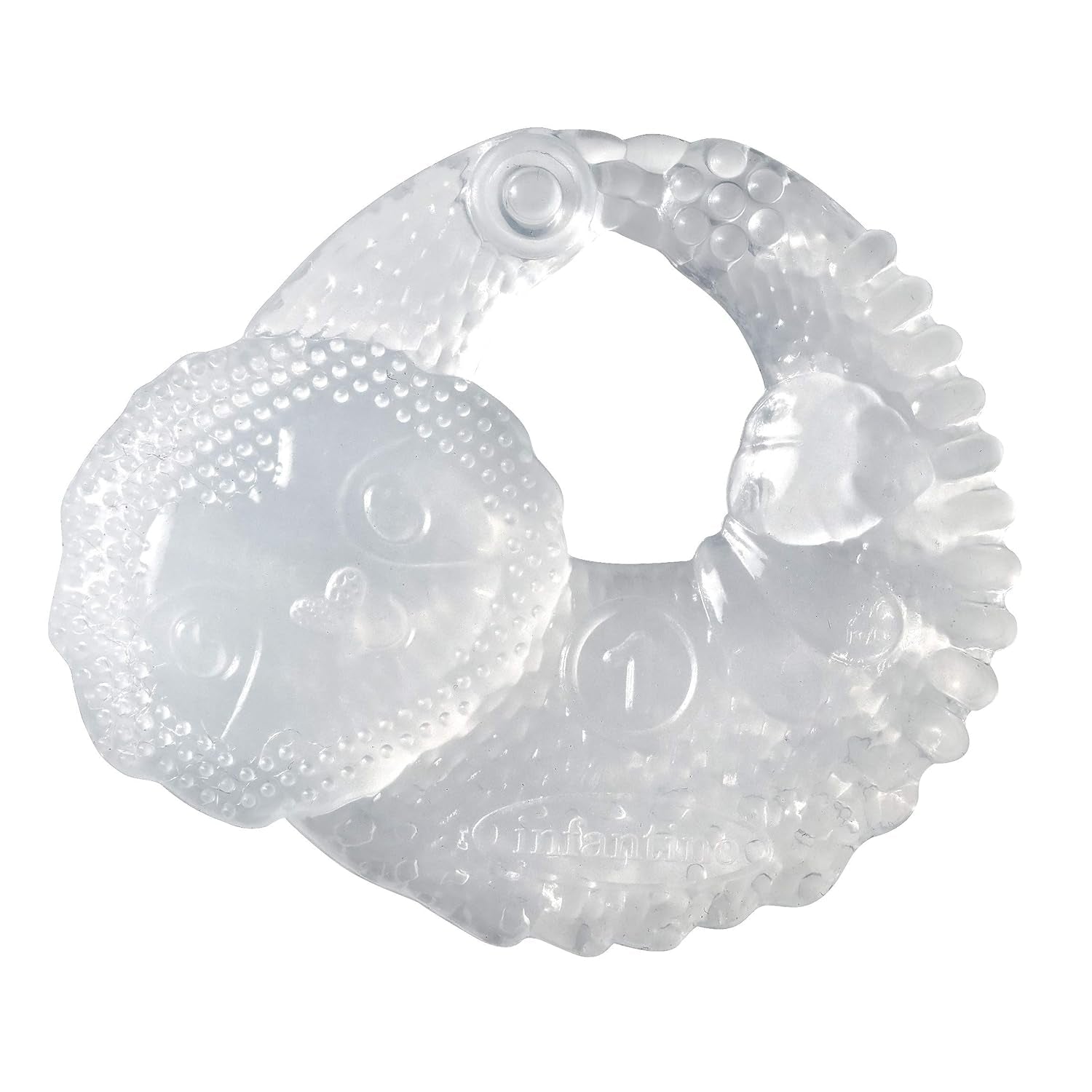 Infantino 316564-01 Anneaux de dentition transparents Infantino - Anneau de dentition souple, en matériau non toxique, pour le développement sensoriel et le soutien de la dentition, multicolore