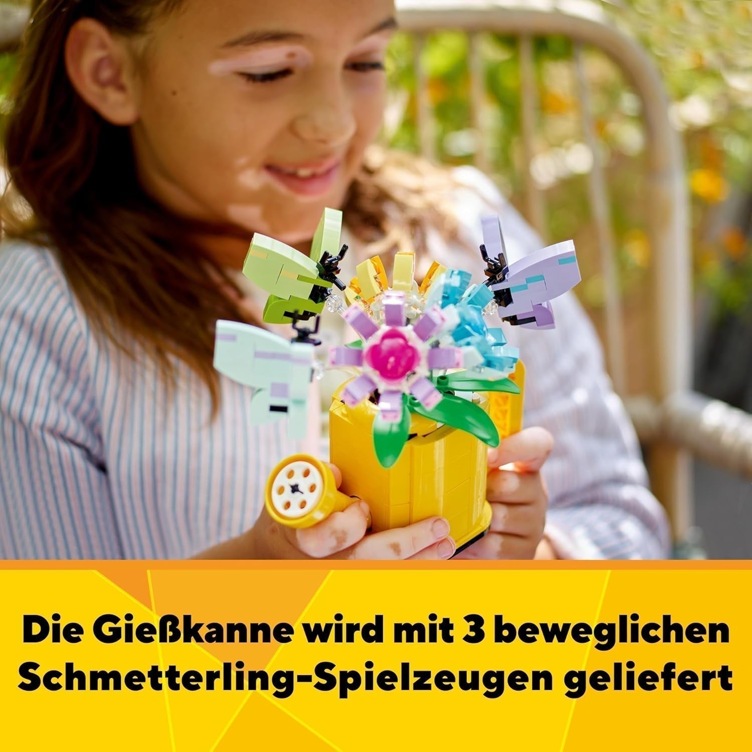 LEGO Creator Ensemble d'arroseurs de fleurs 3 en 1, décoration de chambre d'enfant, construisez un arroseur avec un bouquet de fleurs, des bottes en caoutchouc ou 2 oiseaux jouets, cadeau créatif pour filles et garçons de 8 ans 31149 Ensembles de construction Besuche den LEGO-Store