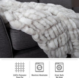 Lavish Home Couverture surdimensionnée en fausse fourrure Gerüschte, 152,4 x 203,2 cm, fausse fourrure jacquard, jeté queen size pour lits et canapés, lits et couvertures gris Lavish Home