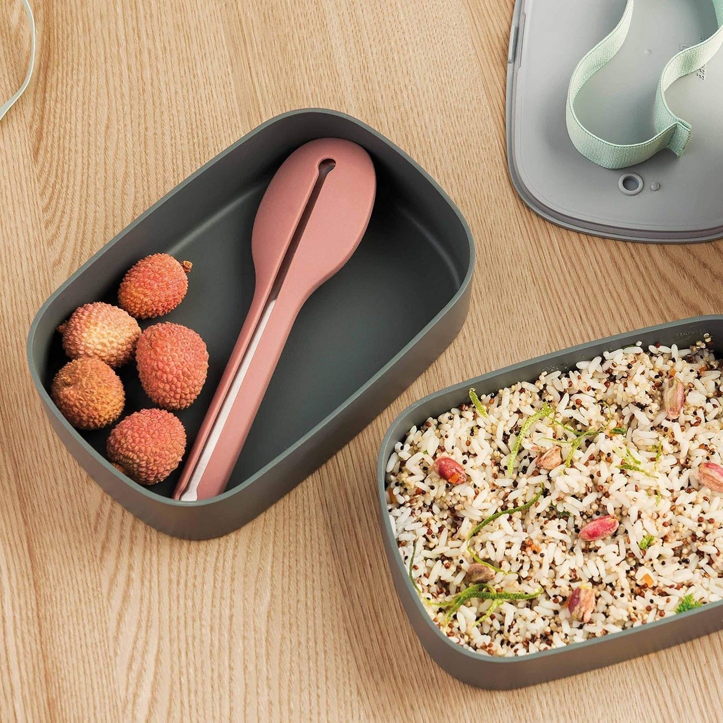 Boîte à bento double BergHoff - Leo (coffret déjeuner 19x12,5x9 cm, deux boîtes, passe au micro-ondes, fermeture hermétique, passe au lave-vaisselle, idéal pour les snacks / snacks / salade) 3950126 Boîtes de conservation alimentaire Naty Shop