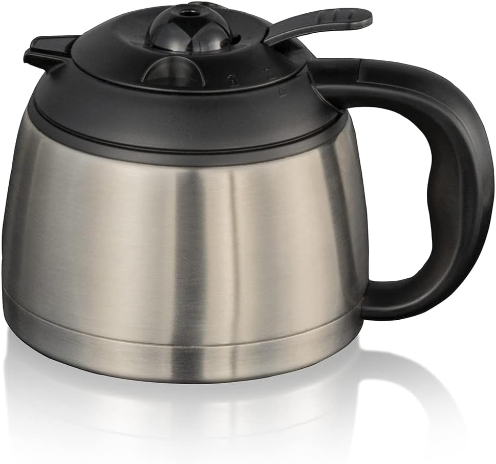 Cloer 5009 Machine à expresso à filtre gardant au chaud jusqu'à 8 tasses 800 W avec carafe isolée en acier inoxydable 1x4 tasse filtrante noir