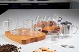 Pot en verre borosilicaté transparent de 300 ml avec couvercle et cuillère Good Morning
