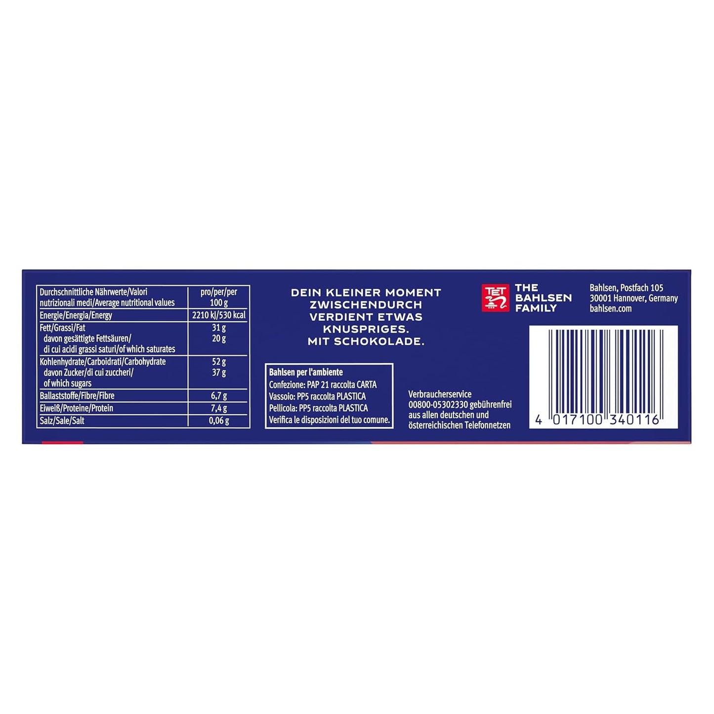 BAHLSEN Gaufrettes au chocolat Edelherb - Gaufrette au chocolat Edelherb (1 x 97 g)