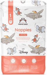 Marque Amazon : Mama Bear Disney Couches Ultra Dry, taille 3 (4-9 kg) – Boîte mensuelle, blanche, 172 pièces (2 paquets de 86)