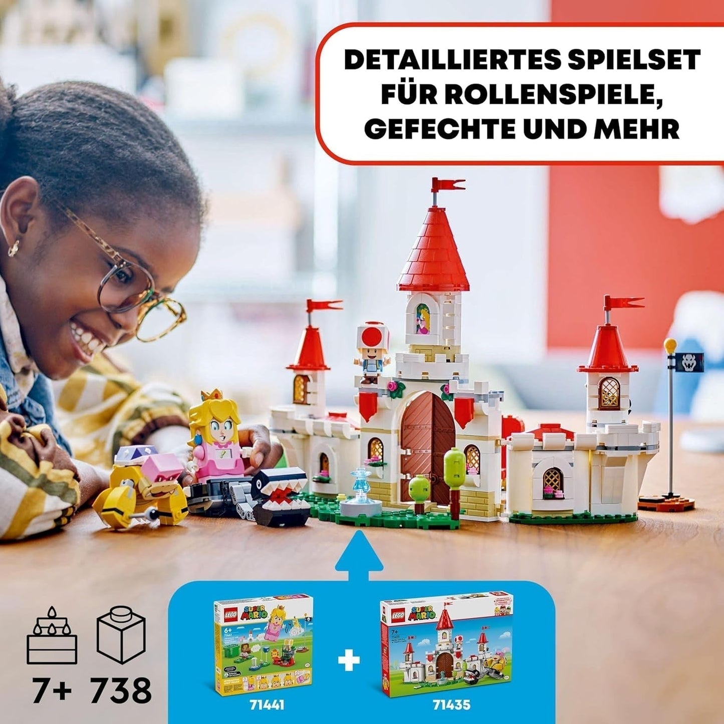 LEGO Super Mario Roy's Battle at the Mushroom Palace Adventure Set avec personnages Nintendo Cadeau pour filles, garçons et joueurs de 7 ans 71435 Jeux de construction Besuche den LEGO-Store