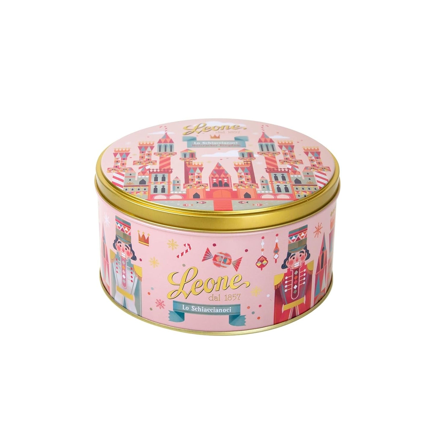 Leone de 1857 - Boîte en métal avec assortiment de carrés de gélatine et de chocolat - Bonbons et chocolats Leone - Édition limitée Casse-Noisette - Coffret cadeau 450 g