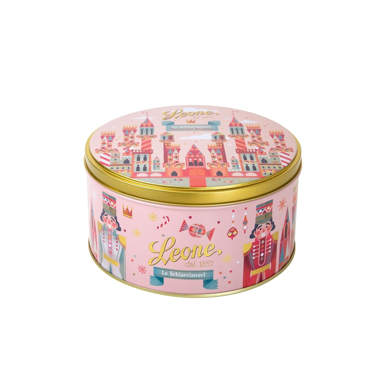 Leone de 1857 - Boîte en métal avec assortiment de carrés de gélatine et de chocolat - Bonbons et chocolats Leone - Édition limitée Casse-Noisette - Coffret cadeau 450 g