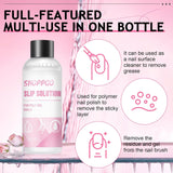 Solution pour ongles Polygel, kit de solution pour ongles Poly Gel Slip, solutions pour ongles liquides Polygel 75 ml, 5 clips pour pointes d'ongles, 3 brosses à ongles, 1 tasse en cristal, 100 feuilles de nettoyage