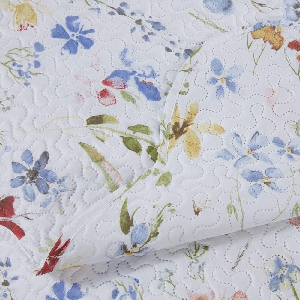 Emma Barclay Spring Meadow Ensemble de couvre-lit matelassé floral Spring Meadow Couvre-lit pour lit double Multi, Polyester Emma Barclay Lits et couvertures
