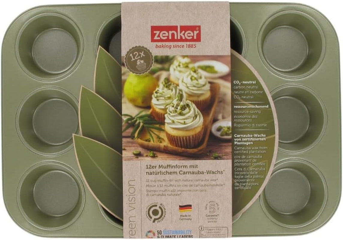 Zenker Muffinform Für 12 Stück – Ressourcenschonende Und Klimaneutrale Backform Für Muffins Und Cupcakes – 12Er Muffinblech Mit Veganer Antihaftbeschichtung Moules et plaques pour la pâtisserie Naty Shop