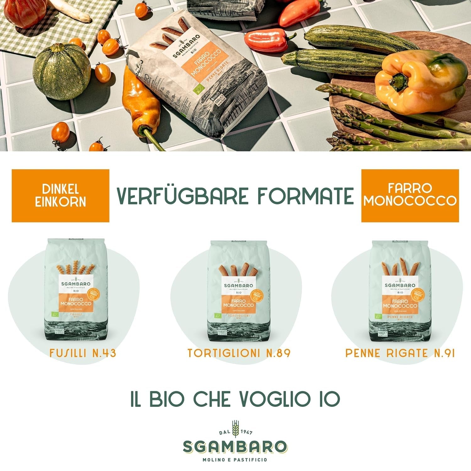 Pâtes Penne Rigate Bio N.91 - 500g Pâtes de blé allégées - Source de fibres et de protéines