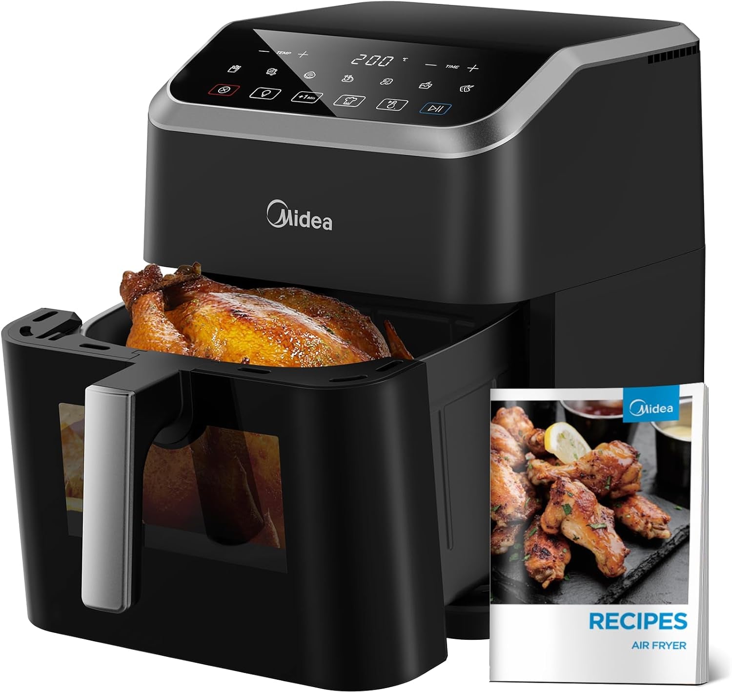 Friteuse à air chaud Midea 2L, friteuse à air 1150W, sans huile, friteuse à air chaud, fonction d'arrêt automatique appareils ménagers Naty Shop 7L