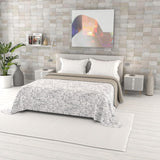 Couette d'été imprimée fantaisie, rembourrage en polyester, pétales, 260 x 270 cm.