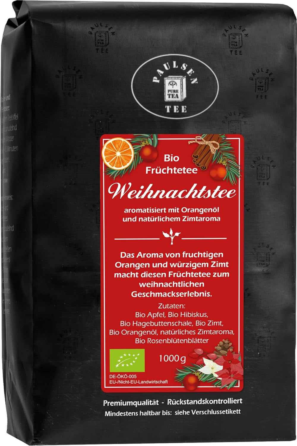 Thé de Noël biologique 10 X 100G, Thé aux fruits Paulsen Thé contrôlé pour les résidus