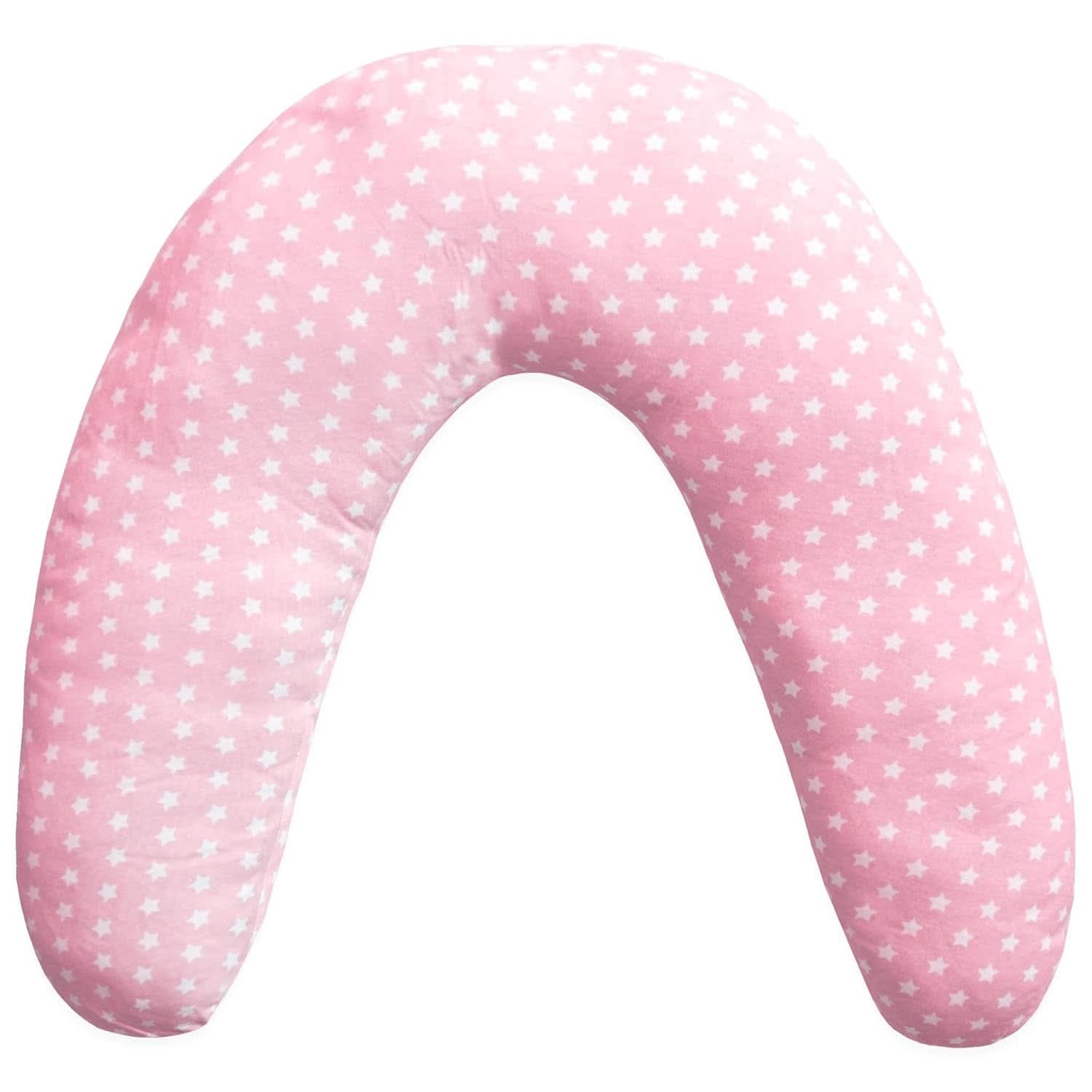 Coussin d'allaitement nouveau-né XL, housse 100% coton, amovible et lavable, garnissage polyester, motif étoiles Accessoires Alimentation et Allaitement Bebe Naty Shop Rose XL