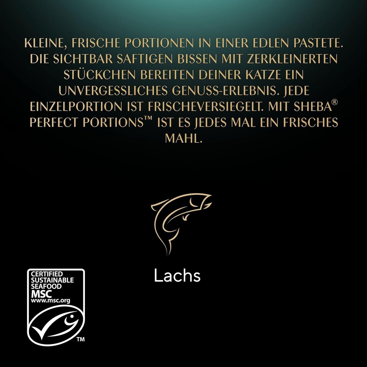 Pâté SHEBA Perfect PORTIONS pour chats au saumon, certifié MSC, 8 x 3 x (2 x 37,5g) = 225g (L'emballage sera mis à jour)