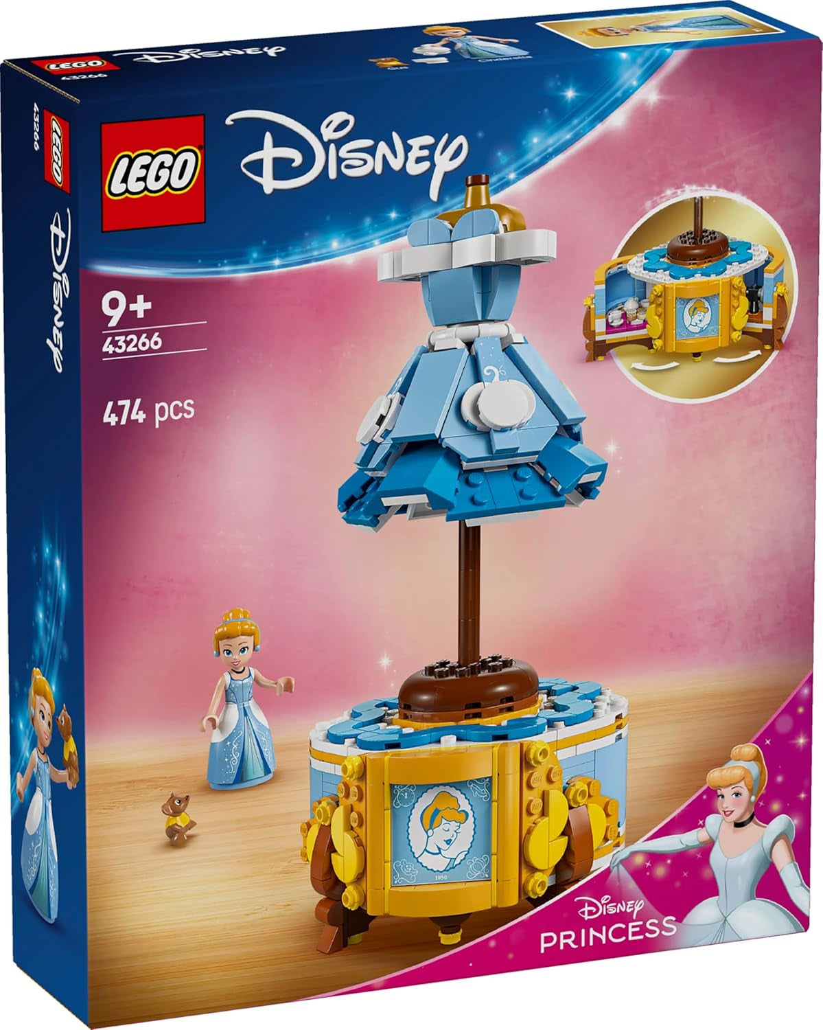 Robe LEGO Ç€ Disney Princess Cendrillon, jouet pour garçons et filles à partir de 9 ans - comprend un cintre, une mini-poupée Cendrillon et une figurine de souris - Creative Playset 43266 Jeux de construction Beuche den LEGO-Store