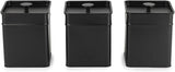 Salter BW12614EU7 Kuro Boîte de Rangement - 4 Récipients de Cuisine Pain/Thé/Café/Sucre Boîtes de Rangement Carrées Facile à Nettoyer Garder Les Aliments Frais Noir Naty Shop Boîtes de Rangement Alimentaire 3 Pièces Ensemble
