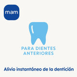 MAM Anneau de dentition, 2 mois et plus, soulagement immédiat en cas d'éruption ultérieure, extra léger et facile à saisir et à tenir, avec boucle, facile à nettoyer, neutre, 1 pièce