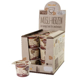 HELLMA Coeurs au Muesli et Chocolat - 18 portions de 30 g chacune - Gruau enrobé de chocolat en forme de coeur, tasses à emporter