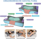 IDEA Oreiller Oreiller en Mousse à Mémoire de Forme, Oreiller Ergonomique Oreiller Orthopédique pour Douleurs Cervicales, Oreiller de Couchage pour Douleurs Latérales du Dos et Abdominales, Oreiller Cervical Oreiller Anti-Ronflement pour Adultes Oreillers Orthopédiques Cervicaux Naty Shop