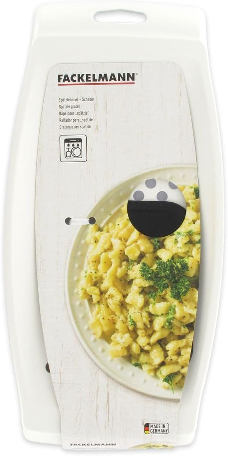 Râpe à spaetzle Fackelmann avec grattoir à pâte Éplucheur Naty Shop