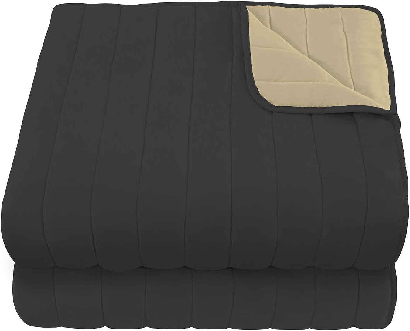 Literie italienne Estivo lit double, microfibre, châtaigne/gris, 260 X 270 Cm Couettes et couettes Naty Shop