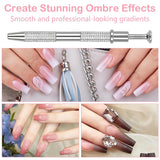 100 pièces de pinceaux à ongles sans latex, pinceaux à ongles ombrés, pinceaux à ongles avec pinces métalliques, 100 feuilles de papier Nailart, boîte d'emballage en papier, applicateur de pinceaux de manucure pour vernis à ongles Nailart