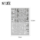 JMEOWIO Nagelsticker Blumen 10 Blatt Nagelaufkleber Selbstklebend Noir Blanc Fleur Nail Art Autocollant Décoration Nageldesign Zubehör
