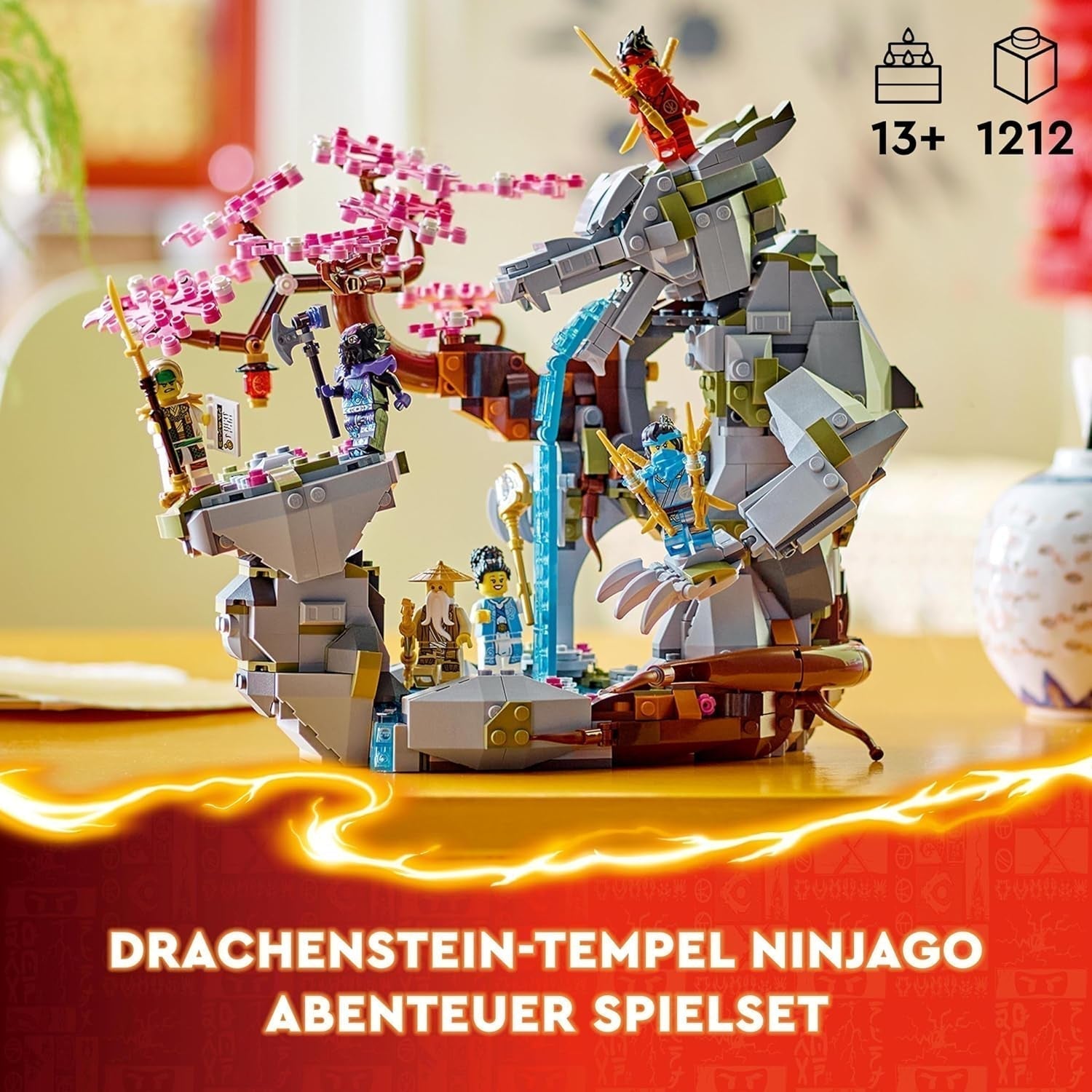 LEGO NINJAGO Dragon Stone Temple Dragon Jouet avec 6 figurines Ninja, grand ensemble à construire, jouer et exposer, cadeau d'anniversaire pour garçons et filles à partir de 13 ans 71819 Jeux de construction Besuche den LEGO-Store