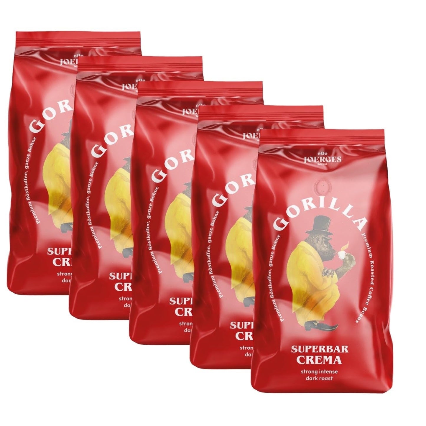 Café en grains Joerges Espresso Gorilla Super Bar Crema, paquet de 5 (5 x 1 kg)