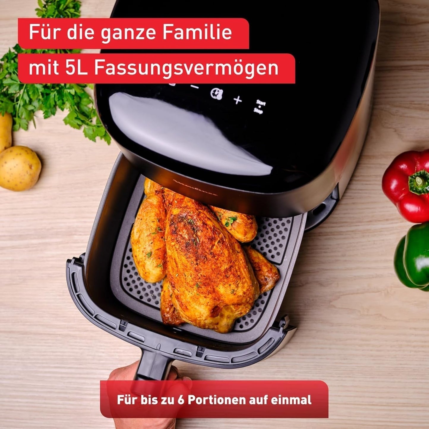 Tefal Easy Fry Max EY2458, 5 litres, friteuse à air chaud, 10 programmes de cuisson automatiques, électroménager à écran tactile numérique Naty Shop