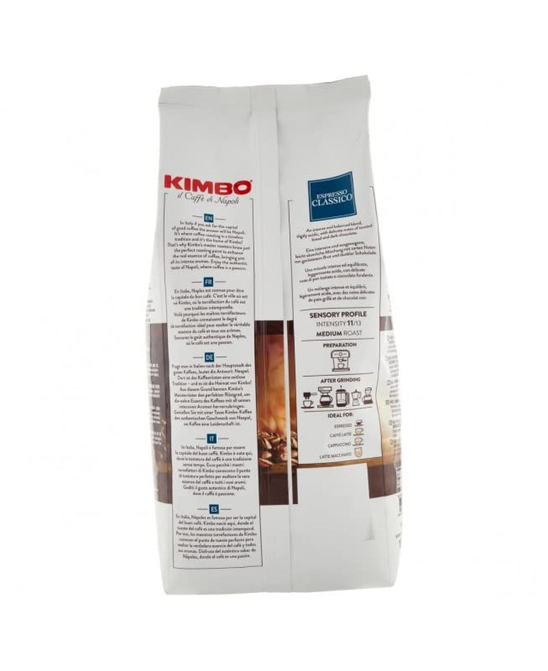 3x Espresso Classico grains de café, torréfaction moyenne, grains de café entiers, torréfaction moyenne, sac de 1 kg, café Naples