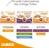 IAMS Delights Land & Sea Collection Nourriture humide pour chats - Assortiment de viande et de poisson multipack en sauce, nourriture humide pour chats à partir de 1 an, 72 x 85 g