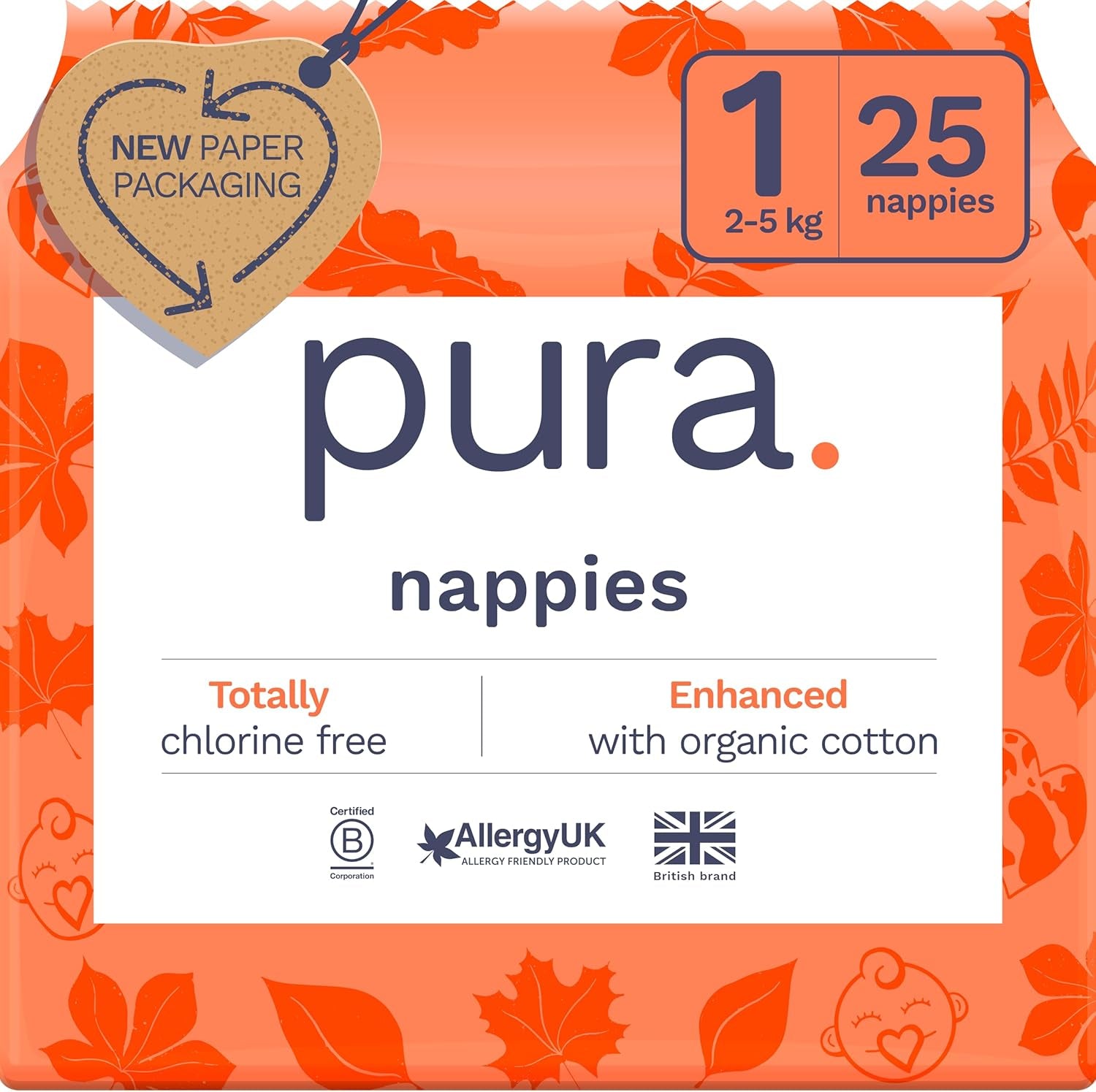 Couches Eco Baby - Taille 3 (4-9 kg), 1 paquet (26 couches), couches ultra douces pour peaux sensibles, coton biologique, protection contre les fuites jusqu'à 12 heures, nouveau guide des tailles