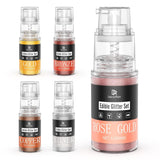 DecoRom, paillettes comestibles, poudre, 10 grammes Glitter Naty Shop Set 5 couleurs