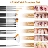 MELLIEX 45 pièces ensemble de décoration d'ongles, pinces à ongles, strass, paillettes, feuille d'or, conception de stylos à points, bande de ruban pour l'art des ongles, ensemble de manucure