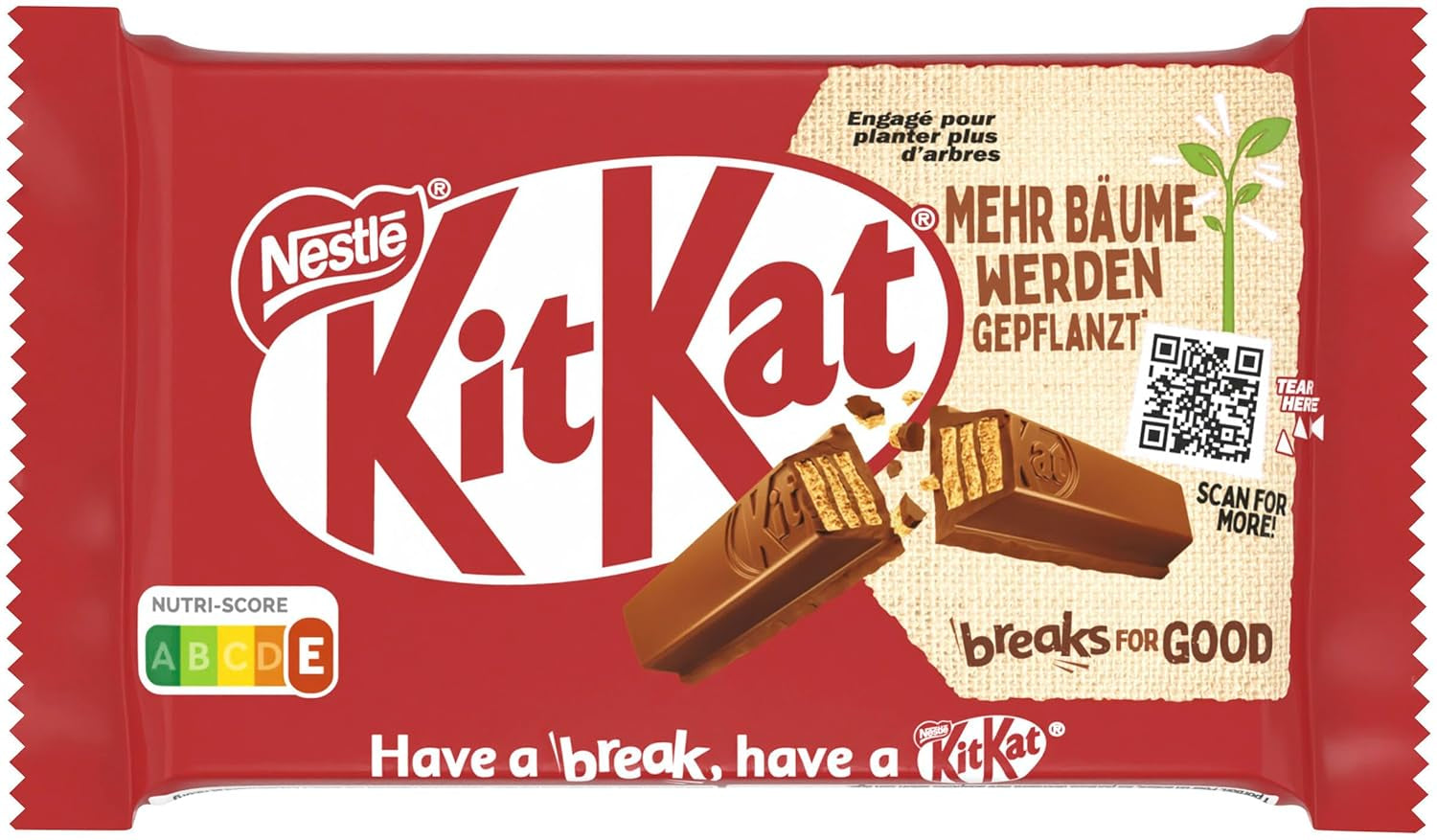 Barres de chocolat Nestlé Classic, barres de gaufrettes croustillantes au chocolat au lait, paquet de 48 (24 x 41,5 g)