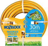 HOZELOCK - Tuyau Tricoflex Ultraflex Ø 12,5 mm (1/2") 20 M : Tuyau d'arrosage flexible, résistant aux intempéries, résistant à la torsion et à la flexion, composé à 40 % de PVC recyclé [117002], jaune
