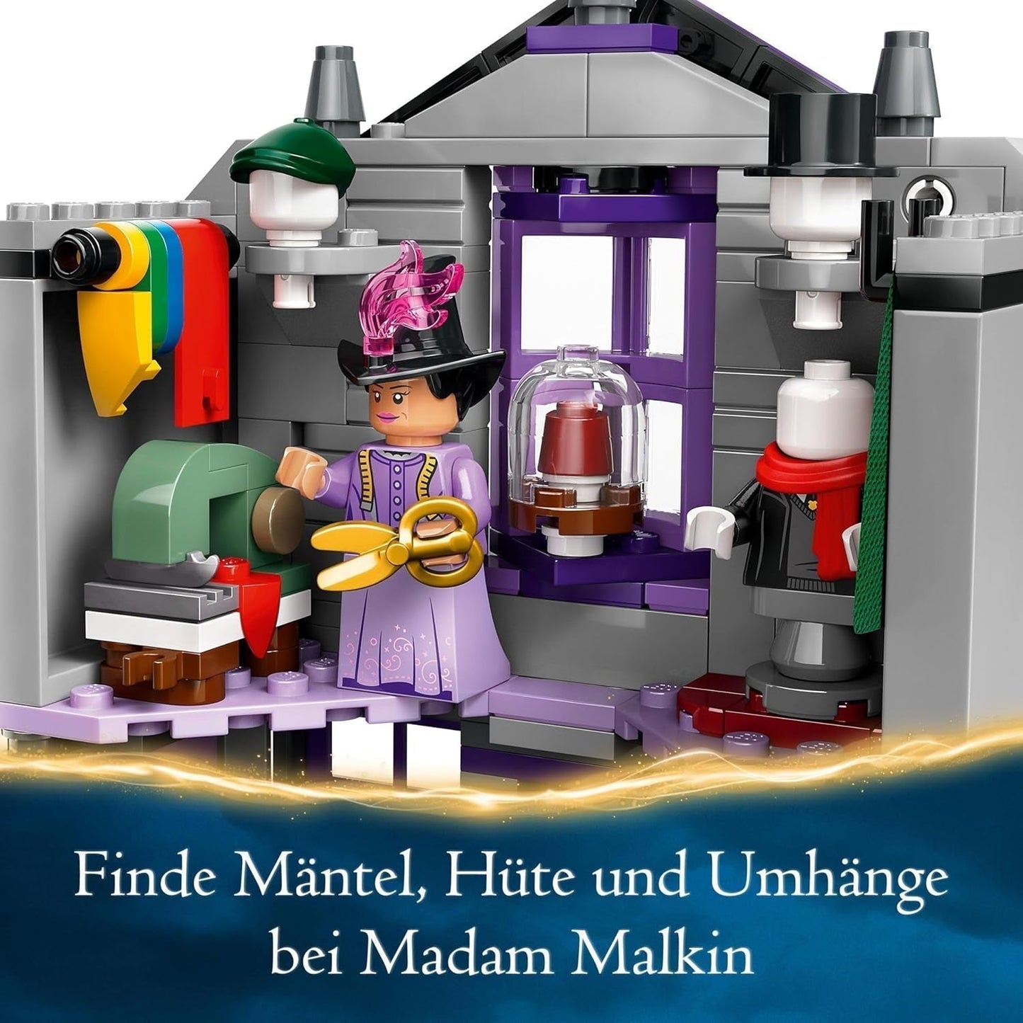 LEGO Harry Potter Costumes d'Ollivander et de Madame Malkin, Les Terres du Chemin de Traverse, Ensemble de jeu pour enfants, Jouets sorciers, Cadeaux fantastiques pour filles, garçons et fans à partir de 8 ans 76439 Jeux de construction Besuche den LEGO-Store