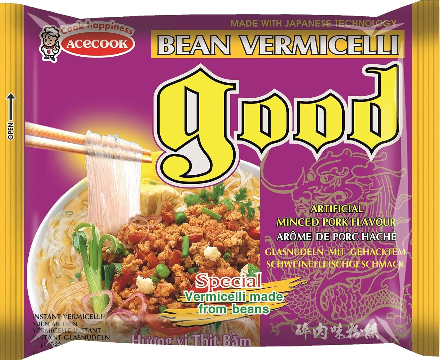 - Nouilles instantanées GD Glass au porc - (1 x 57g)