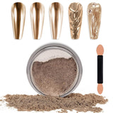 Chrome Nagel Pulver Spiegel Effekt Metallic Staub Holographische Glitter Glasierte Maniküre Dekoration Reflektierendes Pigment For DIY Gel Polish Nail Art, Harz Handwork, Geschenke for Gold