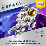 LEGO Creator Jouet astronaute spatial 3 en 1, kit de modèle de chien et de vaisseau spatial pour enfants, décorations de maternelle, cadeau créatif pour garçons et filles de 9 ans 31152 Ensembles de construction Besuche den LEGO-Store