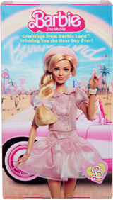 Barbie Le film basé sur le film Margot Robbie en tant que figurine de collection Barbie en chemisier rose et jupe en tulle avec coiffure stylisée et bijoux assortis JBJ53