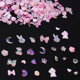 Lot de 100 breloques pour ongles Y2K en résine 3D, fleur de camélia, strass Kawaii, décorations pour nail art, motifs, accessoires de loisirs créatifs (rose)