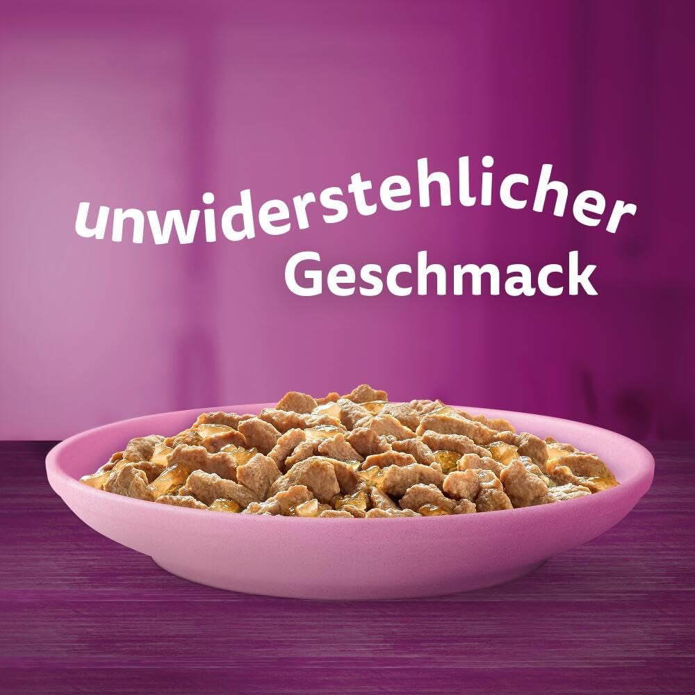 WHISKAS Junior Sachets de nourriture humide, multipack, sélection de viande de volaille en gelée, 12 x 85 g