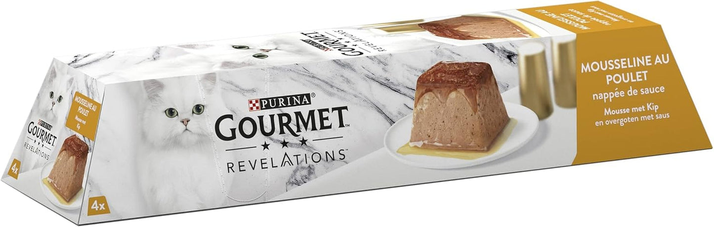 Révélations Mousseline avec Poulet et Sauce | Nourriture pour chats adultes | 4x57g