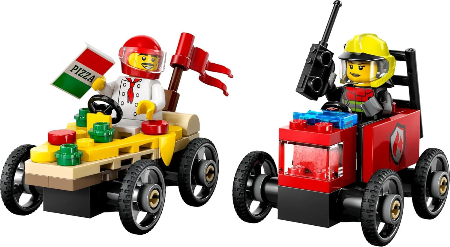Le fourgon de livraison de pizza LEGO City contre. Camion à pizza - Boîte à savon pour filles et garçons à partir de 5 ans - Jeu de construction avec 2 figurines de conducteur - Cadeau d'anniversaire et de vacances 60458 Jeux de construction Besuche den LEGO-Store