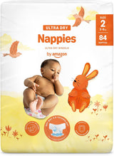 Couches Amazon Ultra Dry, taille 3 (4-9 kg) – Boîte mensuelle, blanche, 172 unités (2 paquets de 86) (anciennement Mama Bear, produit identique)